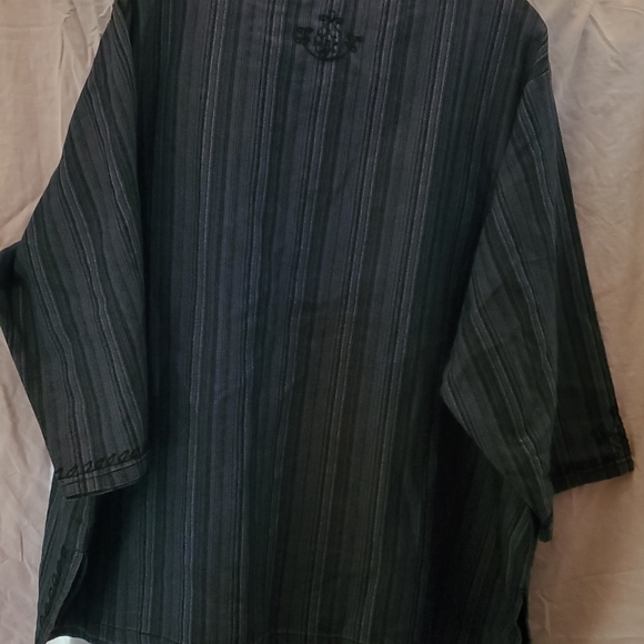 Catherines 3X Denim Embroidery top, 3/4 sleeves 100% Cotton button down partial - Picture 5 of 6